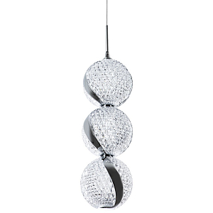 Подвесной светильник с плафонами в виде 3-х сфер из рельефного акрила Morgaine Spheres Chrome Light