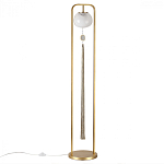 Торшер с шарообразным плафоном из белого стекла с подвеской из камня и длинной кисточкой Agatelle варинант исполнения - 1 | Loft Concept в Перми