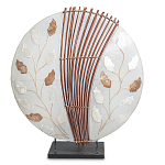 Настольная лампа из перламутра и дерева на подставке Indonesian Petal варинант исполнения - 2 | Loft Concept в Перми