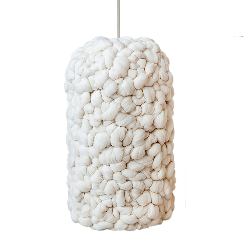 Вязаный Светильник Wool Knitted Lamp Elongated Shape Бежевый в Перми | Loft Concept 