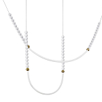 Подвесной светильник с 3-мя изогнутыми плафонами и белыми декоративными шариками PEARLS Suspension варинант исполнения - 1 | Loft Concept в Перми