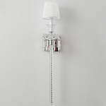 Бра с белым текстильным абажуром и хрустальными подвесками с декоративной кисточкой Lustre Reverie варинант исполнения - 7 | Loft Concept в Перми