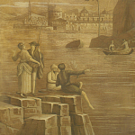 Обои ручная роспись Views of Italy Sepia варинант исполнения - 1 | Loft Concept в Перми