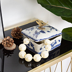 Фарфоровая шкатулка с бронзовой стрекозой Blue and White варинант исполнения - 7 | Loft Concept в Перми