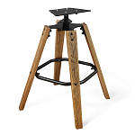 Барный стул со спинкой и мягкой обивкой с ромбами на 4-х деревянных ножках Бежевый Велюр Ava Charm варинант исполнения - 5 | Loft Concept в Перми