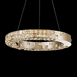 Люстра золотая в форме кольца с мозаичным хрустальным оформлением Sparks of Crystal варинант исполнения - 2 | Loft Concept в Перми