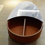 Дизайнерский журнальный стол овальной формы с открывающейся столешницей Caleb Coffee Table варинант исполнения - 1 | Loft Concept в Перми