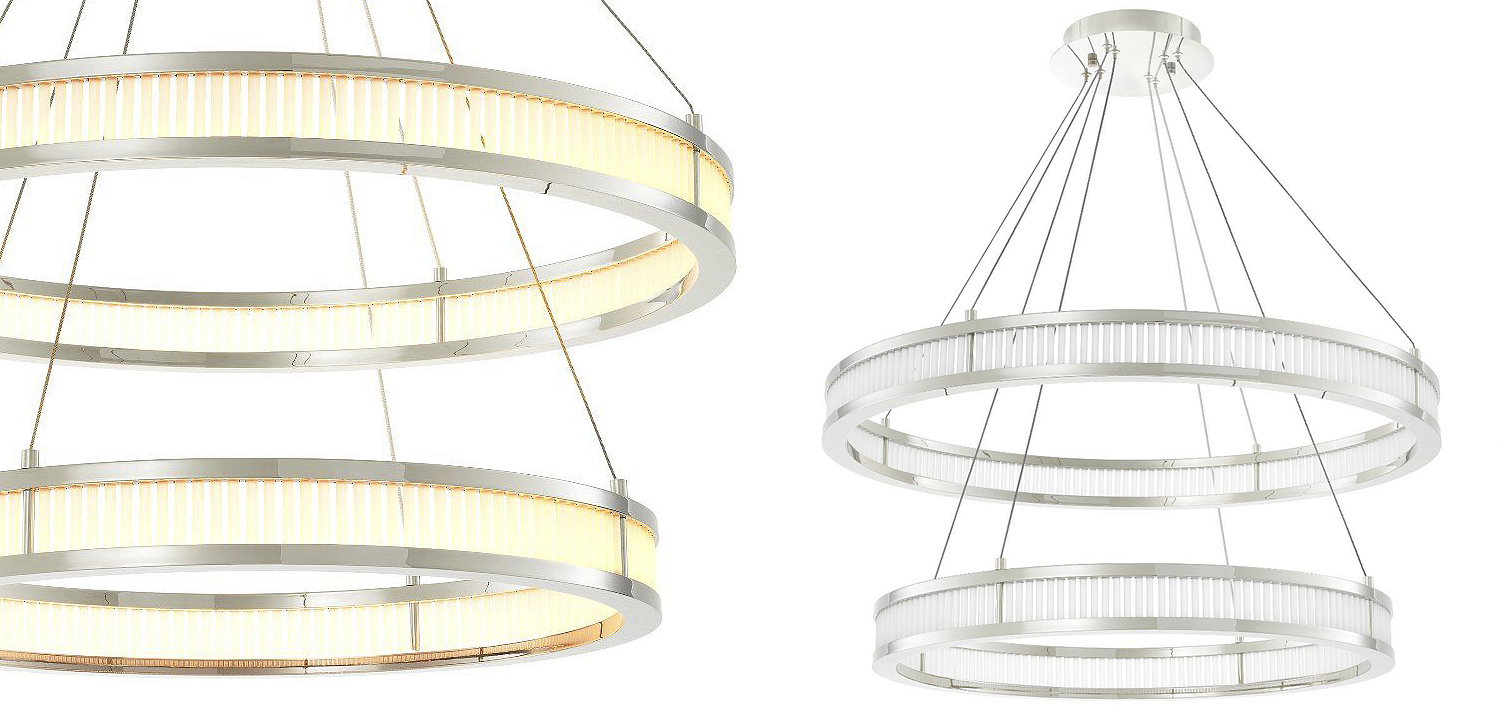 Люстра Eichholtz Chandelier Damien Double Nickel Люстра Eichholtz Chandelier Damien Double Nickel - Loft-Concept в Перми