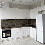 Угловой кухонный гарнитур белый и столешница под мрамор Gene Kitchen Set варинант исполнения - 1 | Loft Concept в Перми