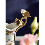 Кувшин с цветочным рисунком и бронзовой ручкой Blue Garden варинант исполнения - 3 | Loft Concept в Перми