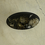 Шкатулка из эпоксидной смолы с цветами черная Epoxy Resin Oval Box Black варинант исполнения - 3 | Loft Concept в Перми