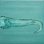 Плитка с узором Крокодил байдарочник варинант исполнения - 4 | Loft Concept в Перми