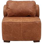 Кожаное модульное кресло коричневое без подлокотников с подушкой Coul Leather Modular Armchair варинант исполнения - 2 | Loft Concept в Перми