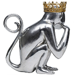 Статуэтка обезьяна в короне серебряная Golden Monkey варинант исполнения - 2 | Loft Concept в Перми