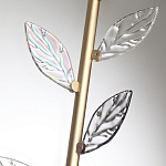 Бра с золотистой вертикальной трубкой и декоративными прозрачными листьями из стекла Sylva  варинант исполнения - 6 | Loft Concept в Перми