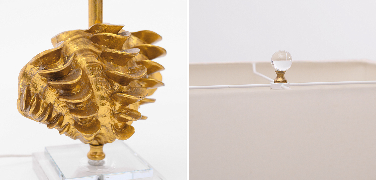 Настольная лампа Golden Shell Table Lamp с абажуром Настольная лампа Golden Shell Table Lamp с абажуром - Loft-Concept в Перми