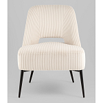 Кресло лаунж Бостон велюр рельефный молочный на черных ножках варинант исполнения - 4 | Loft Concept в Перми