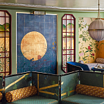 Обои ручная роспись Tsukimi Original colourway on gilded silk with antiquing варинант исполнения - 1 | Loft Concept в Перми