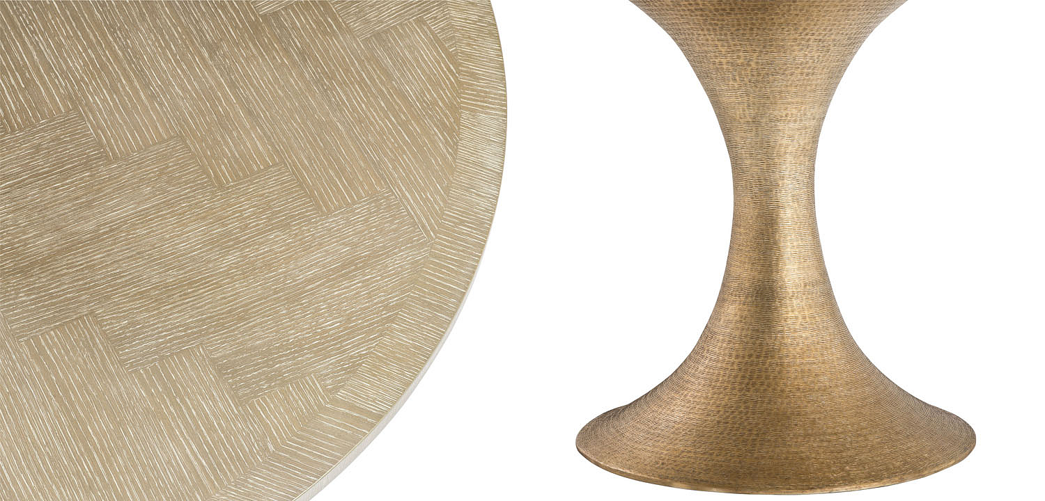 Обеденный стол Eichholtz DINING TABLE MELCHIOR ROUND brass Обеденный стол Eichholtz DINING TABLE MELCHIOR ROUND brass - Loft-Concept в Перми