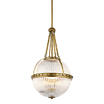 Подвесной светильник с рифленым стеклянным плафоном в форме шара Kichler варинант исполнения - 1 | Loft Concept в Перми