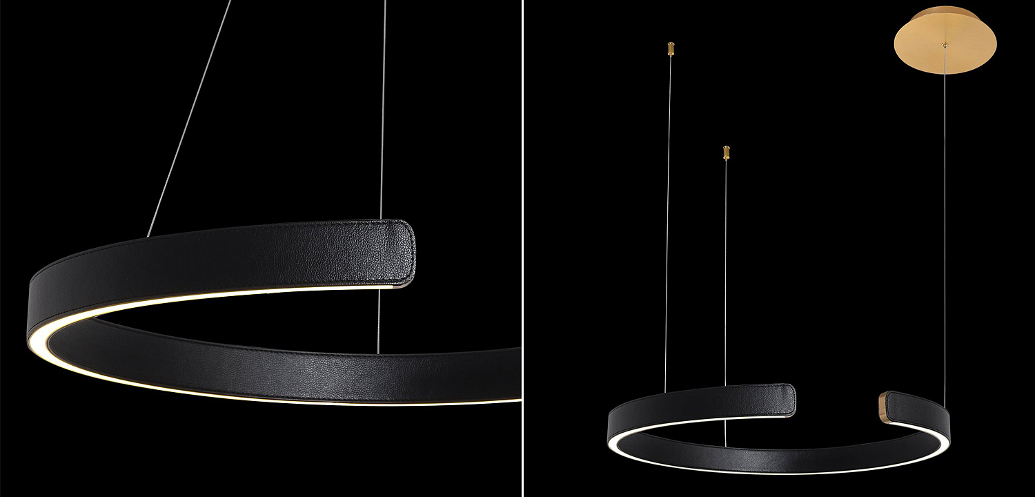 Подвесной светильник Half Ring black leather 60 Подвесной светильник Half Ring black leather 60 - Loft-Concept в Перми
