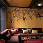 Обои с вышивкой ручной работы Étienne Original colourway on wool sateen варинант исполнения - 2 | Loft Concept в Перми