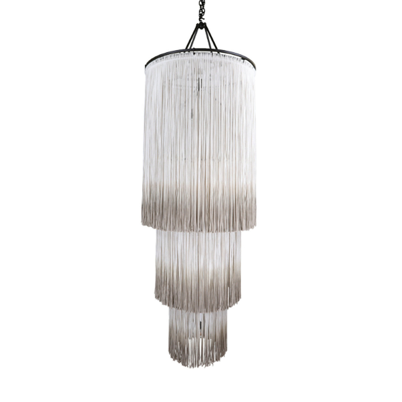 Люстра круглая трехъярусная из бахромы Milk Gradient Braided Fringe Молочный Люстра круглая трехъярусная из бахромы Milk Gradient Braided Fringe Молочный в Перми | Loft Concept