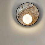 Бра круглое с каменным диском в металлической раме Sandstone Painting варинант исполнения - 4 | Loft Concept в Перми