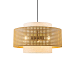 Подвесной светильник с декоративным поясом из плетеного бамбука Biuloggicu варинант исполнения - 1 | Loft Concept в Перми