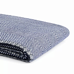 Плед из шерсти мериноса темно-синего цвета 130×180 см Indigo Waves варинант исполнения - 3 | Loft Concept в Перми