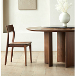 Стол обеденный круглый с двойной столешницей Walnut Wood Table варинант исполнения - 1 | Loft Concept в Перми