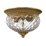 Потолочный светильник цвета латунь с прозрачным рифленым плафоном в форме чаши Hinkley варинант исполнения - 5 | Loft Concept в Перми