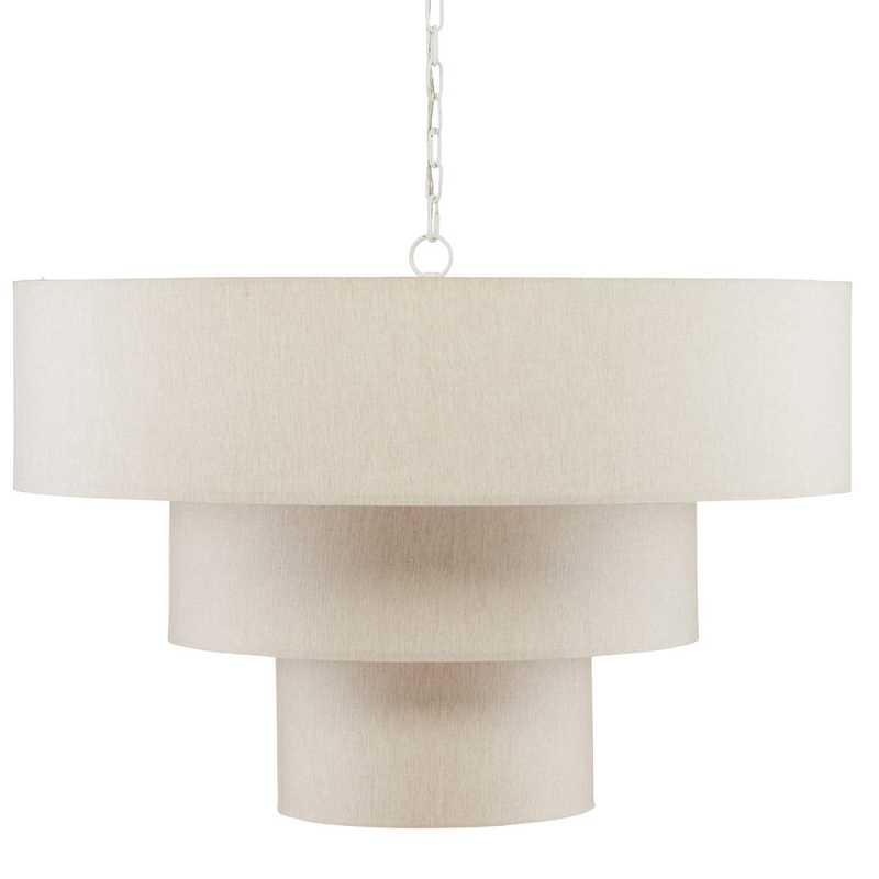 Люстра круглая трехъярусная с тканевыми абажурами Light Soft Glow Белый Люстра круглая трехъярусная с тканевыми абажурами Light Soft Glow Белый в Перми | Loft Concept