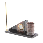 Настольный письменный набор из яшмы с часами Manager Organizer варинант исполнения - 2 | Loft Concept в Перми