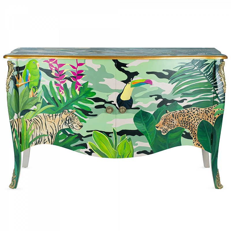 Комод L.XV DRESSER Flowers Jungle Серебряный Зеленый в Перми | Loft Concept 