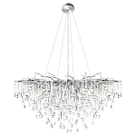 Люстра подвесная с прозрачными стеклянными подвесками в форме капель Диаметр 100 см Droplet Chandelier варинант исполнения - 12 | Loft Concept в Перми