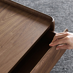 Прикроватный деревянный столик с 2-мя ящиками Moon Walnut Furniture варинант исполнения - 9 | Loft Concept в Перми