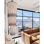 Люстра круглая трехъярусная из бахромы Milk Gradient Braided Fringe варинант исполнения - 3 | Loft Concept в Перми