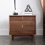 Прикроватный деревянный столик с ящиками Moon Walnut Furniture варинант исполнения - 2 | Loft Concept в Перми