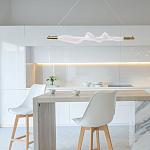 Люстра горизонтальная с волнистым белым плафоном Golden Swirl варинант исполнения - 11 | Loft Concept в Перми