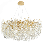 Люстра с хрустальными подвесками на металлических ветках Fairytree Light Gold Chandelier 18 варинант исполнения - 3 | Loft Concept в Перми