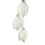 Подвесной светильник светодиодный с 6-ю белыми плафонами в виде цветов Flower Light Gold варинант исполнения - 3 | Loft Concept в Перми