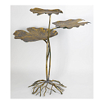 Столик приставной с тремя столешницами Тропические листья Tropical Forest gold варинант исполнения - 2 | Loft Concept в Перми