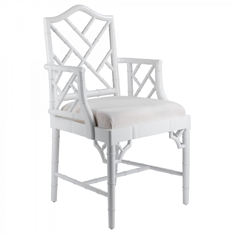 White Chippendale Arm Chair Белый в Перми | Loft Concept 