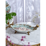 Блюдо овальное из голубого фарфора с ручками в виде бабочек и цветочным рисунком Blue Garden варинант исполнения - 6 | Loft Concept в Перми