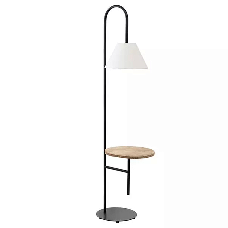 Торшер с полкой для хранения Floor Lamp with Storage Shelf Белый Черный в Перми | Loft Concept 