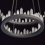 Люстра с двумя кольцами черного цвета с хрустальными элементами QUARTZ CRYSTAL варинант исполнения - 10 | Loft Concept в Перми