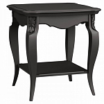 Стол журнальный черный из массива бука с полкой в стиле прованс Black Provence варинант исполнения - 2 | Loft Concept в Перми