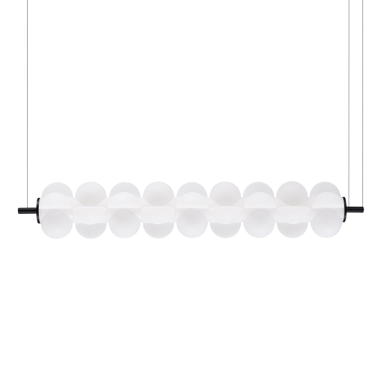 Светодиодный подвесной светильник линейный с белым воздушным плафоном Glowing Cloud Белый Черный в Перми | Loft Concept 