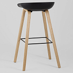 Барный стул на ножках из натурального дерева Boras Black варинант исполнения - 5 | Loft Concept в Перми